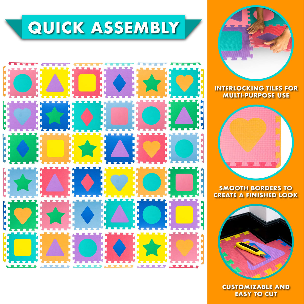 ProSource Kids Foam Puzzle Mat stored compactly for easy storage