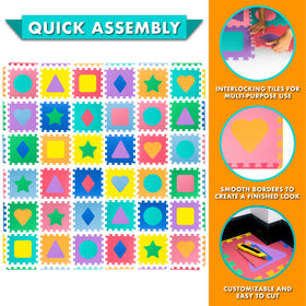 ProSource Kids Foam Puzzle Mat stored compactly for easy storage
