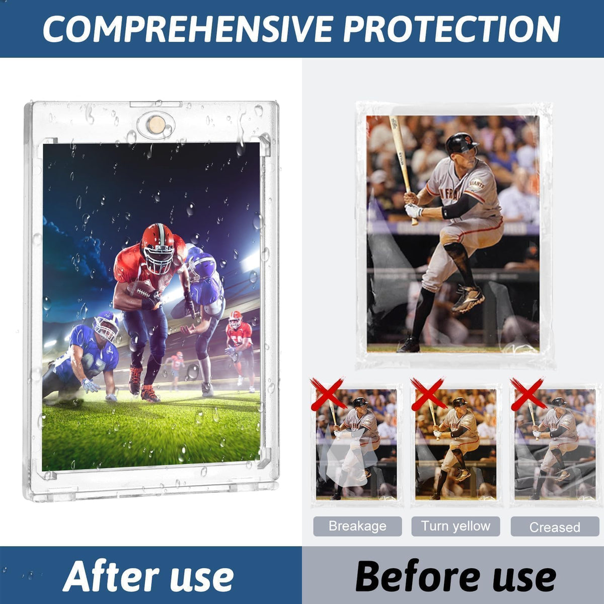 Prospura diamond-cut corners protect card edges from impact during handling.
