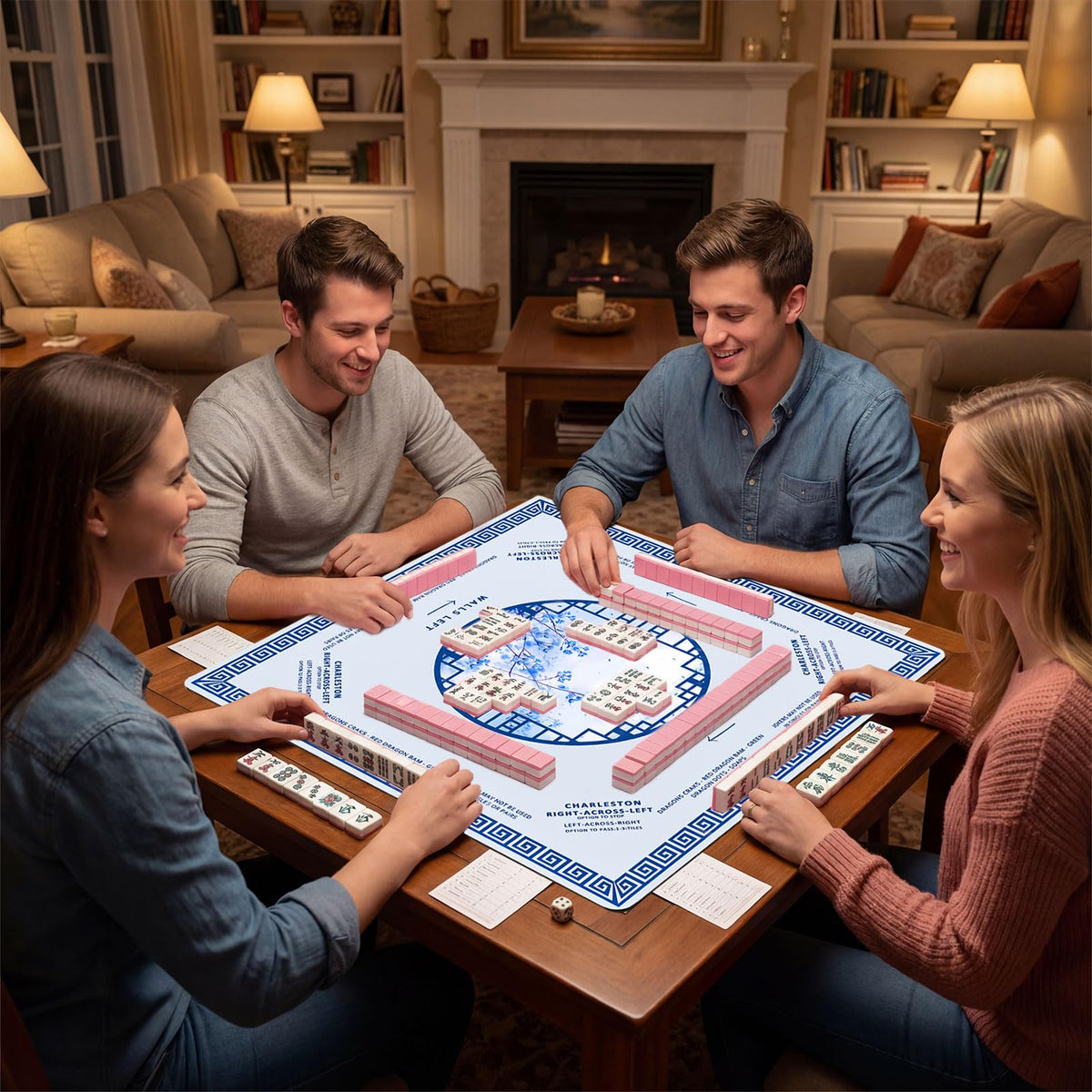 PRRPRR Mahjong Mat durable polyester build for long-lasting use.