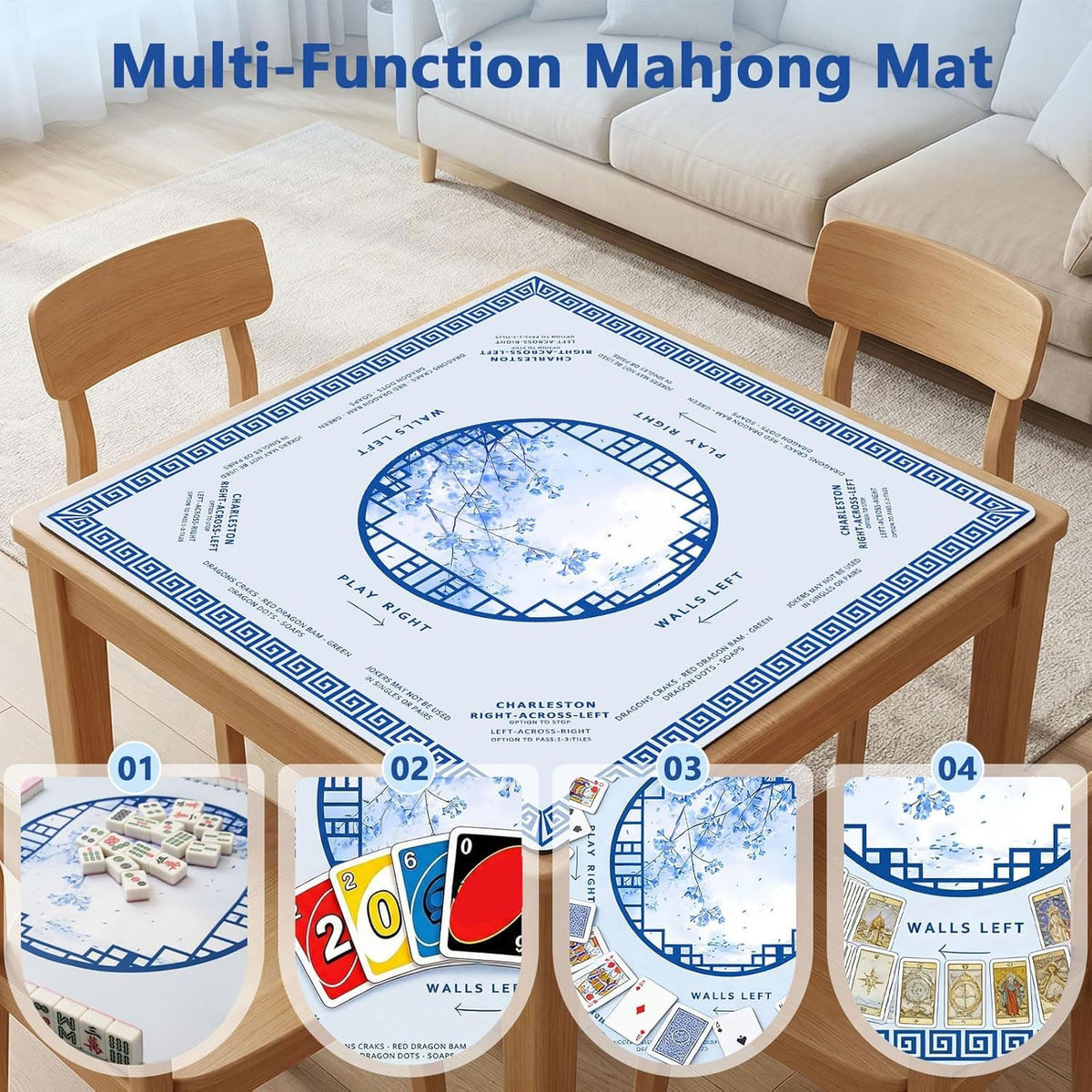 PRRPRR Mahjong Mat foldable design for easy storage after sessions.