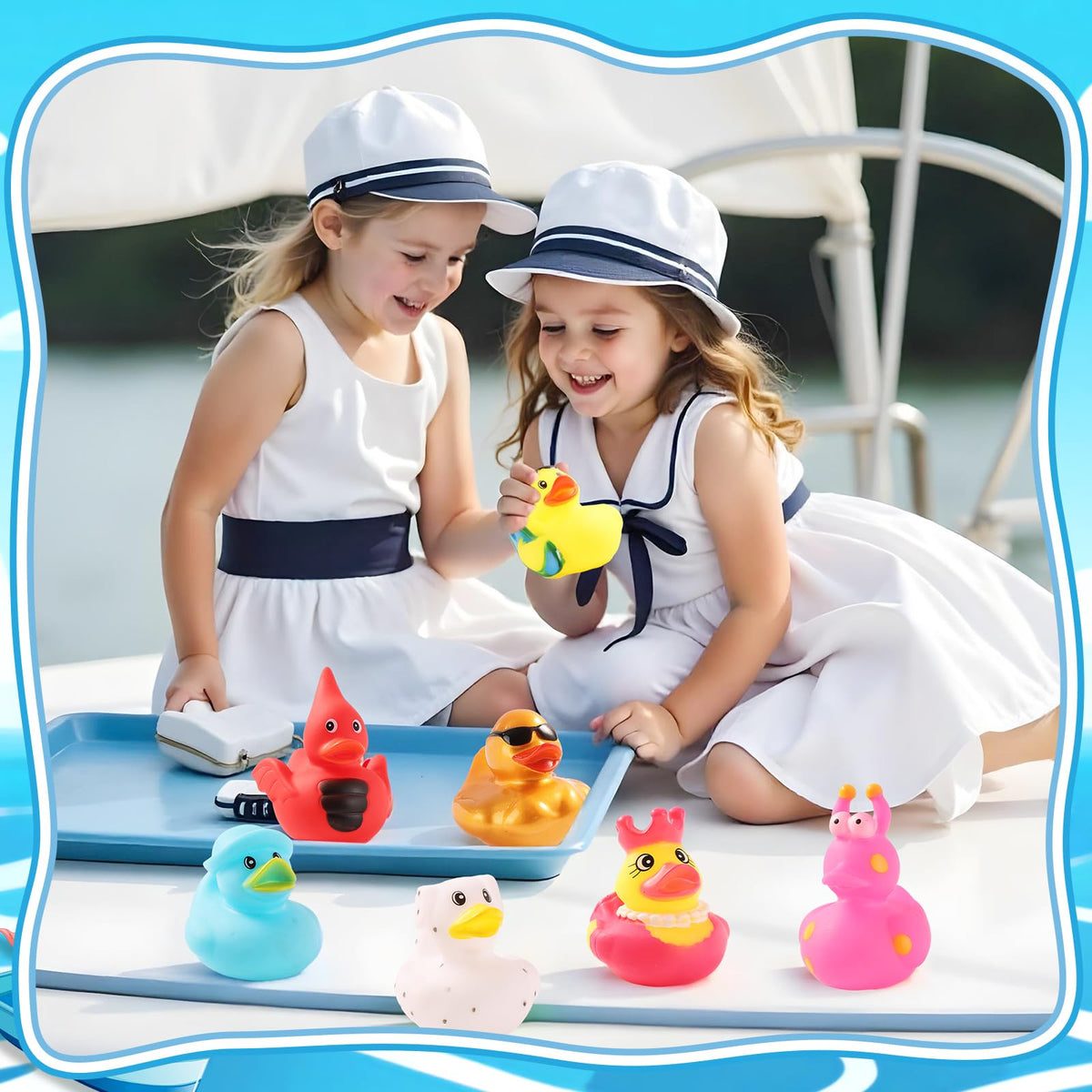 Prudiut bath toy ducks for bath time fun and learning colors.