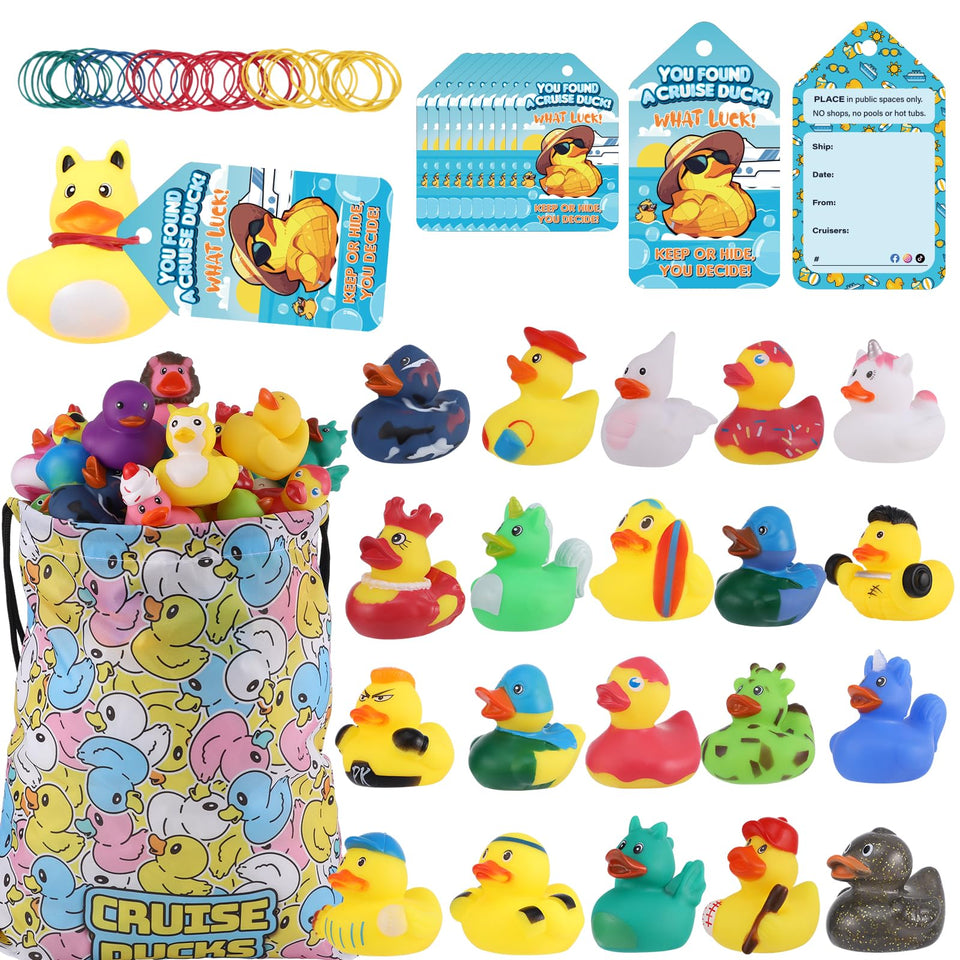 Prudiut cruise ducks 30-pcs assorted: bright colors for easy deck spotting.