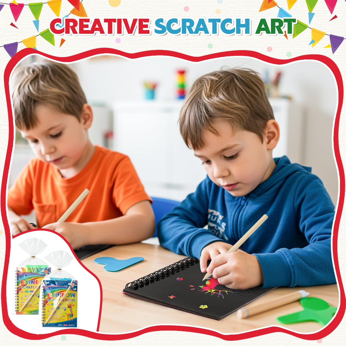 Prudiut gift bags and twist ties present a polished classroom or party favor.