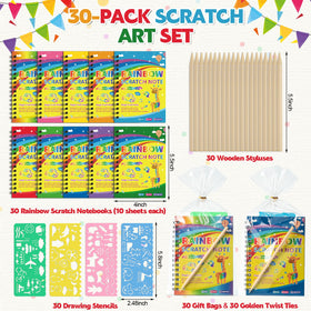 Prudiut wooden stylus set for precise scratch art and mess-free creativity.