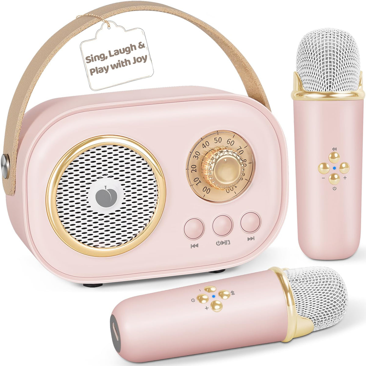 PRUNUS C20 mini karaoke machine front view showing compact portable design for on-the-go fun
