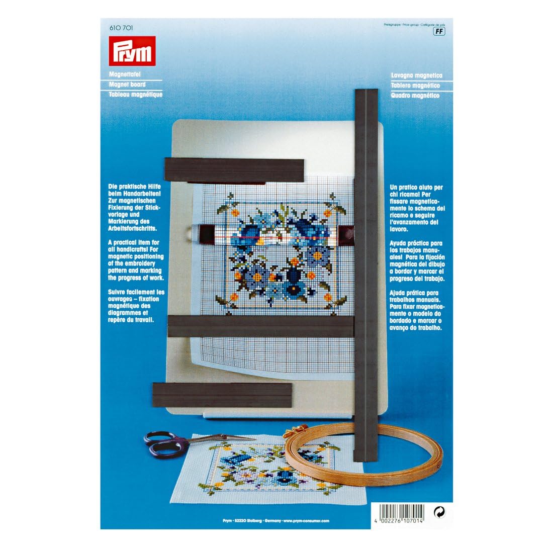 Prym magnet board for embroidery pattern security and layout precision