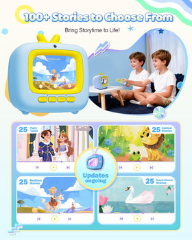 Prysyedawn Blue music player interface enabling kid-friendly listening