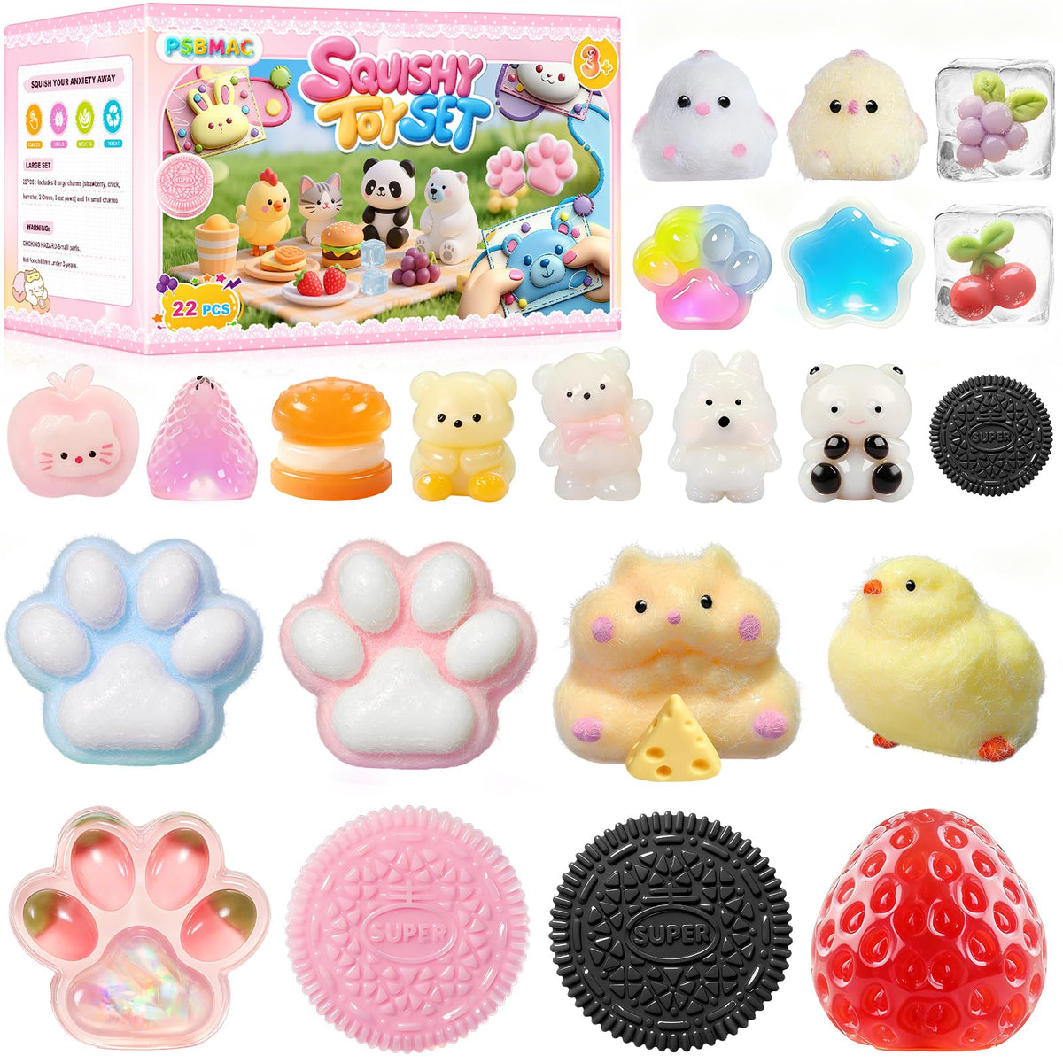 PSBMAC cat-paw squishy for calming stress with soft, tactile relief.