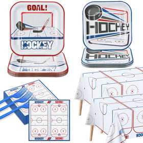 PTECDROTS hockey birthday decorations pack with bold rink colors creates an exciting party backdrop.