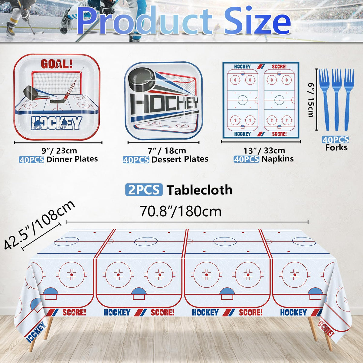 PTECDROTS hockey dinner plates provide sturdy surfaces for kid-friendly meals.