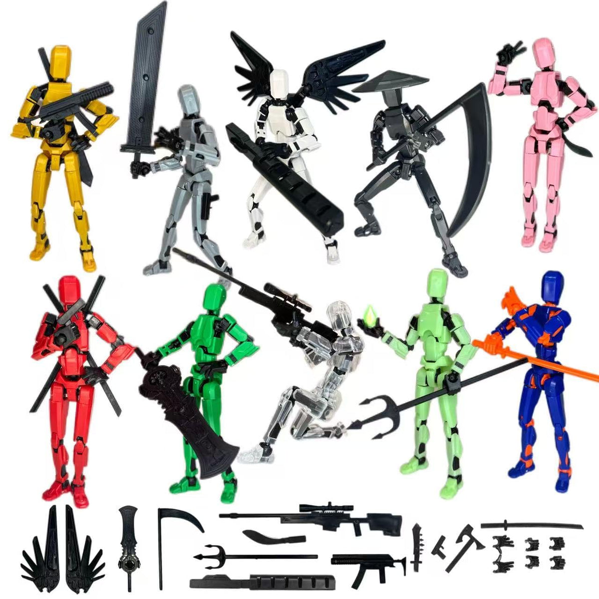 Pthjswj T13 figure assembled with front view showing detailed joints for dynamic display