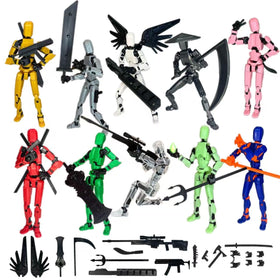 Pthjswj T13 figure assembled with front view showing detailed joints for dynamic display