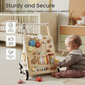 PTINFLUENCE wooden baby walker beads maze promotes fine motor skills in toddlers