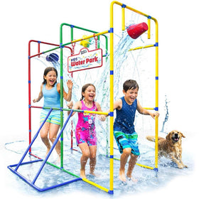 Puddle Splashers backyard waterpark splash wheel boosts outdoor fun for kids.