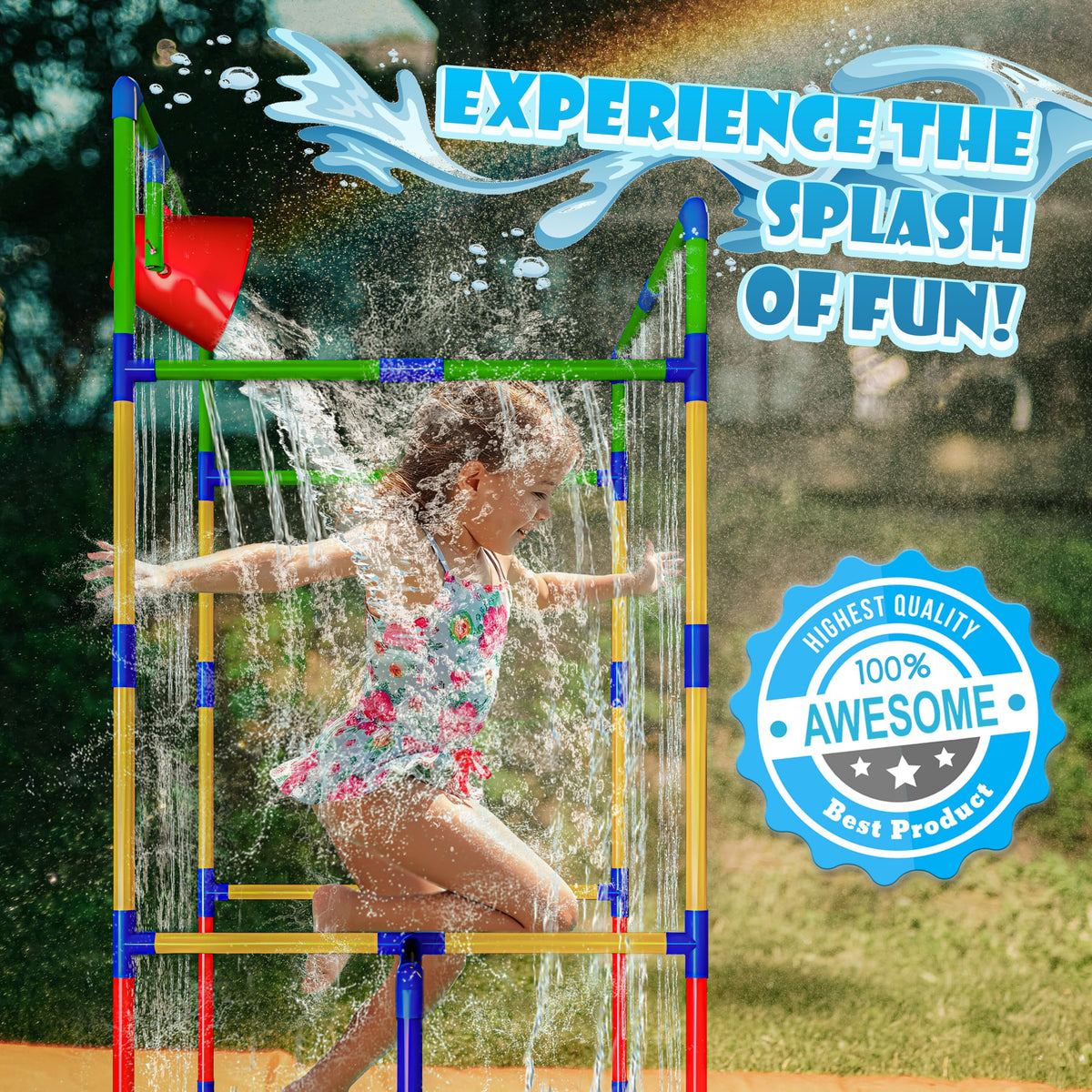 Puddle Splashers kids playing together showcases safe, energy-burning summer activity.