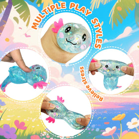 Puffwize axolotl squishy with durable TPR material for repeated squeezes.