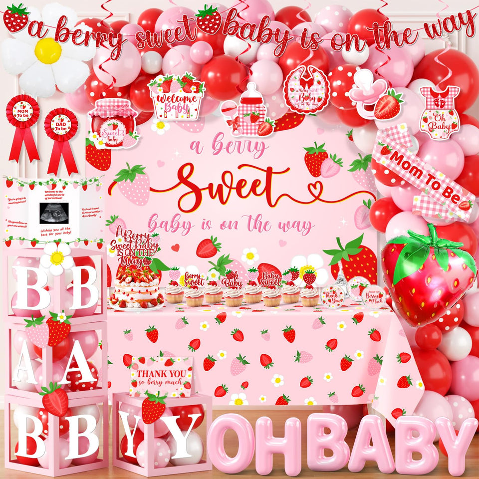 Pugipien berry-sweet-banner-backdrop for a girl baby shower photo backdrop