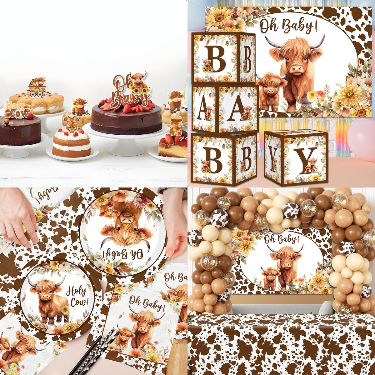 Pugipien Highland Cow Balloon Kit for easy garland or centerpiece.