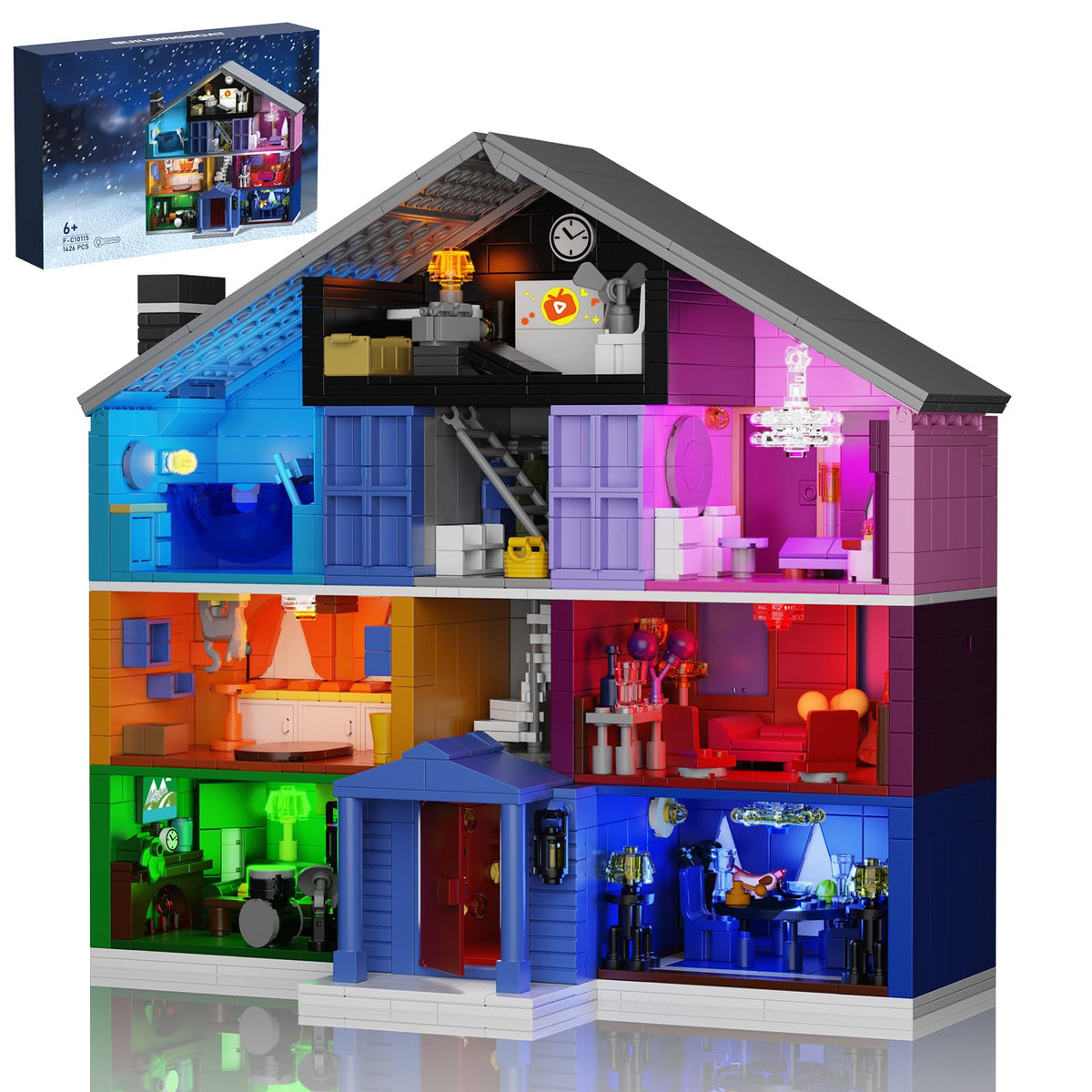 PUIOSYMG Star House exterior view, vibrant colors encourage imaginative play