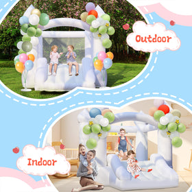 Puligoth inflatable castle with stakes and blower for stable outdoor use