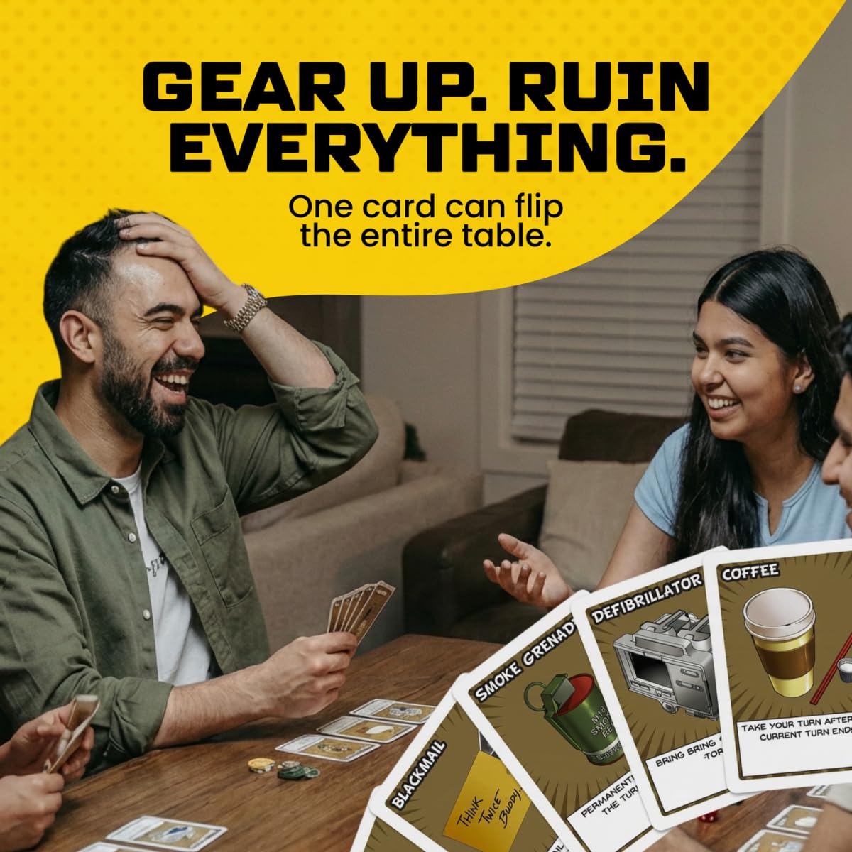Action shot of bluffing in Good Cop Bad Cop
