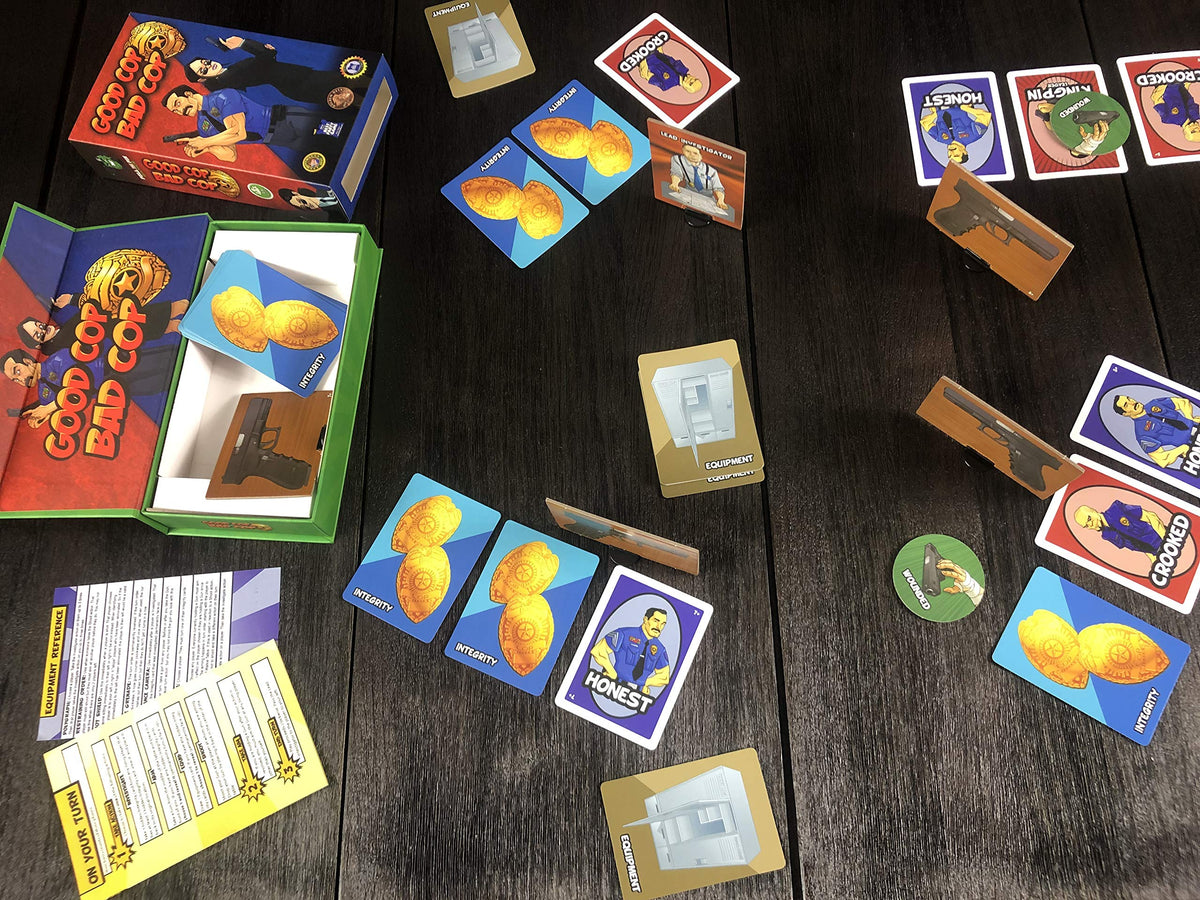 Good Cop Bad Cop cards spread during setup