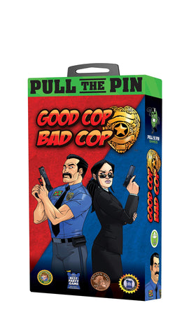 Game night setup for Good Cop Bad Cop by Pull the Pin Games