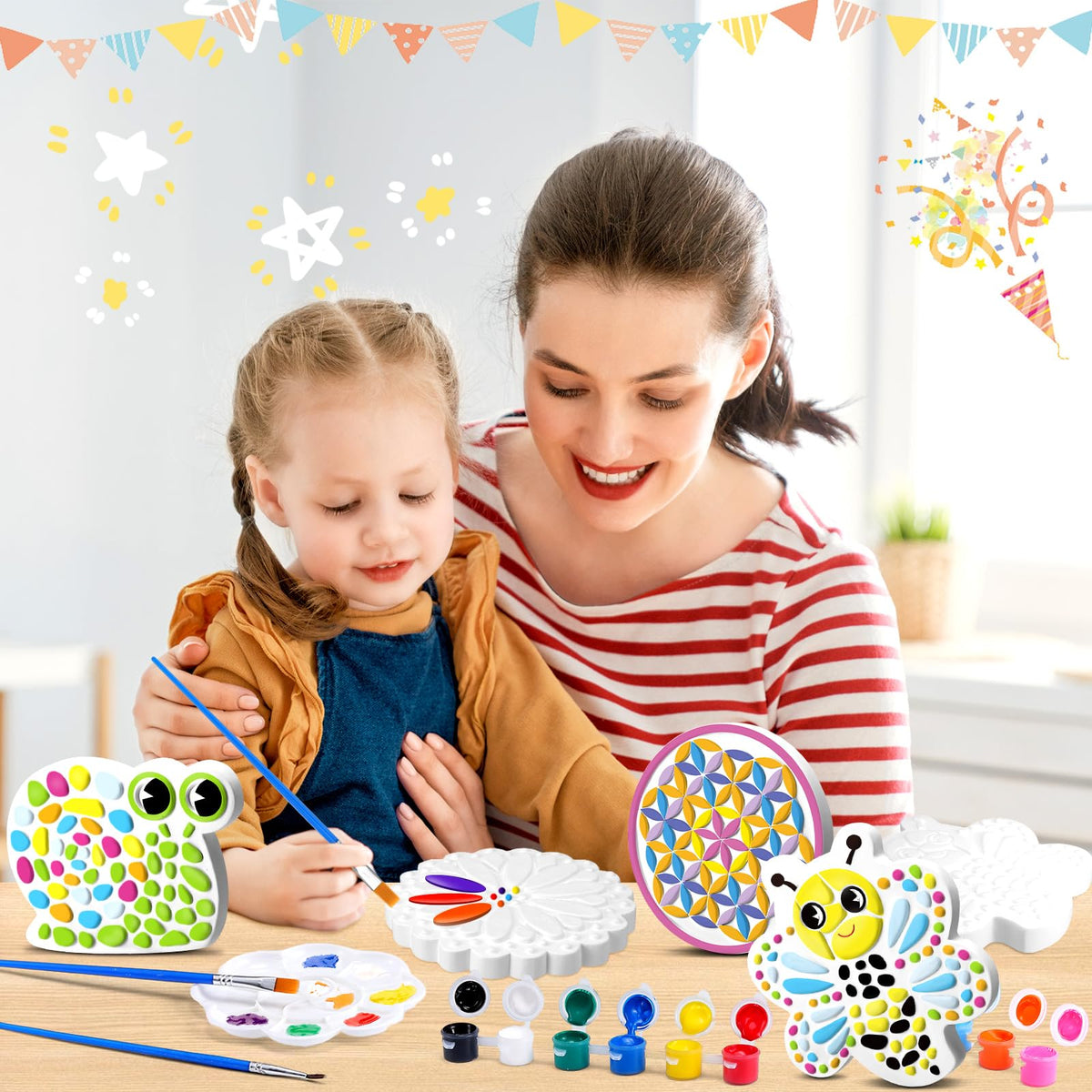 PullCrease butterfly stone painting encourages imagination and color perception.