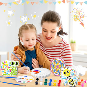 PullCrease butterfly stone painting encourages imagination and color perception.