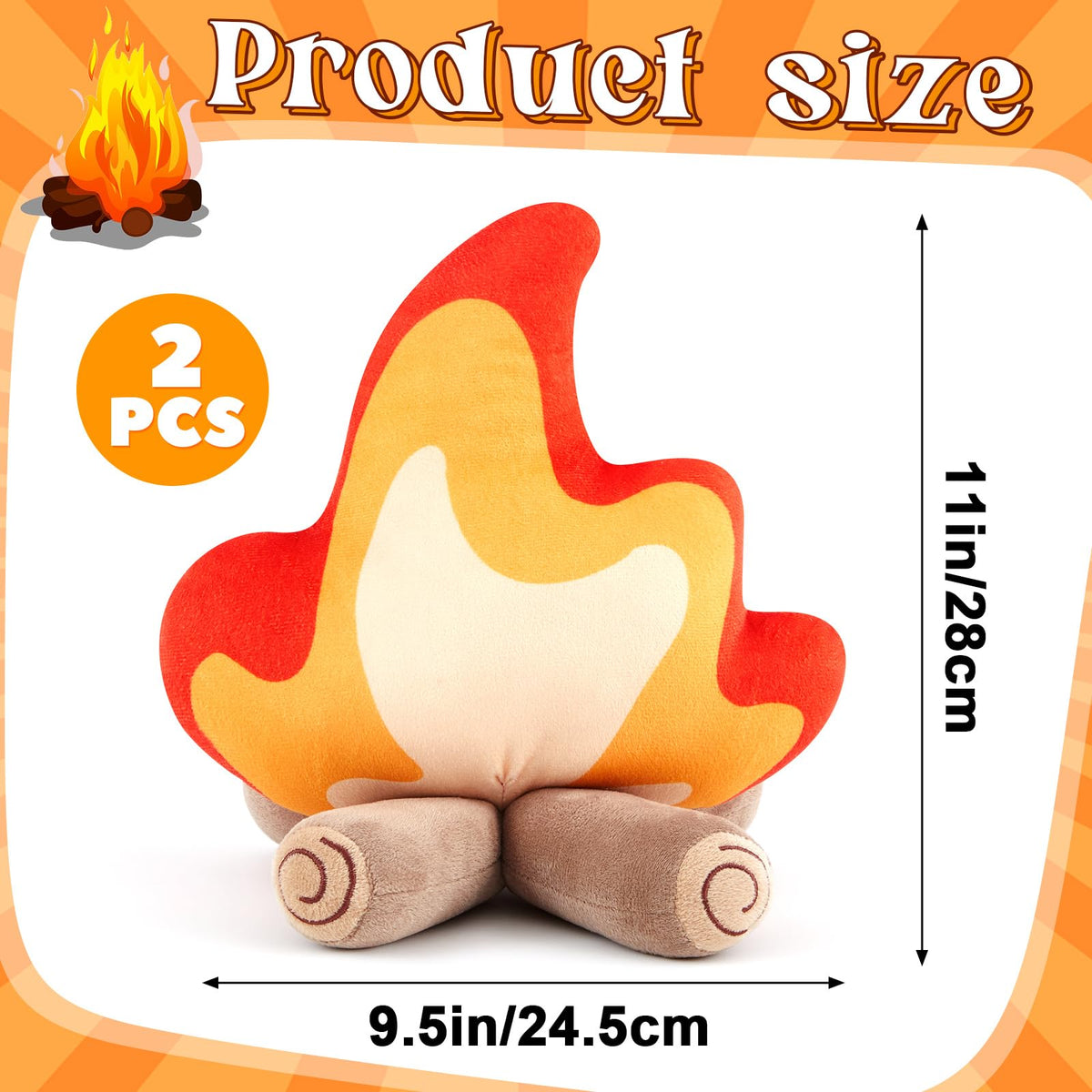 PullCrease campfire plush flame-shaped prop adds warm ambiance to bedrooms.
