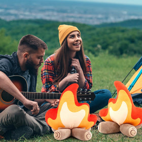 PullCrease campfire plush gift-ready decor sparks cozy seasonal celebrations.