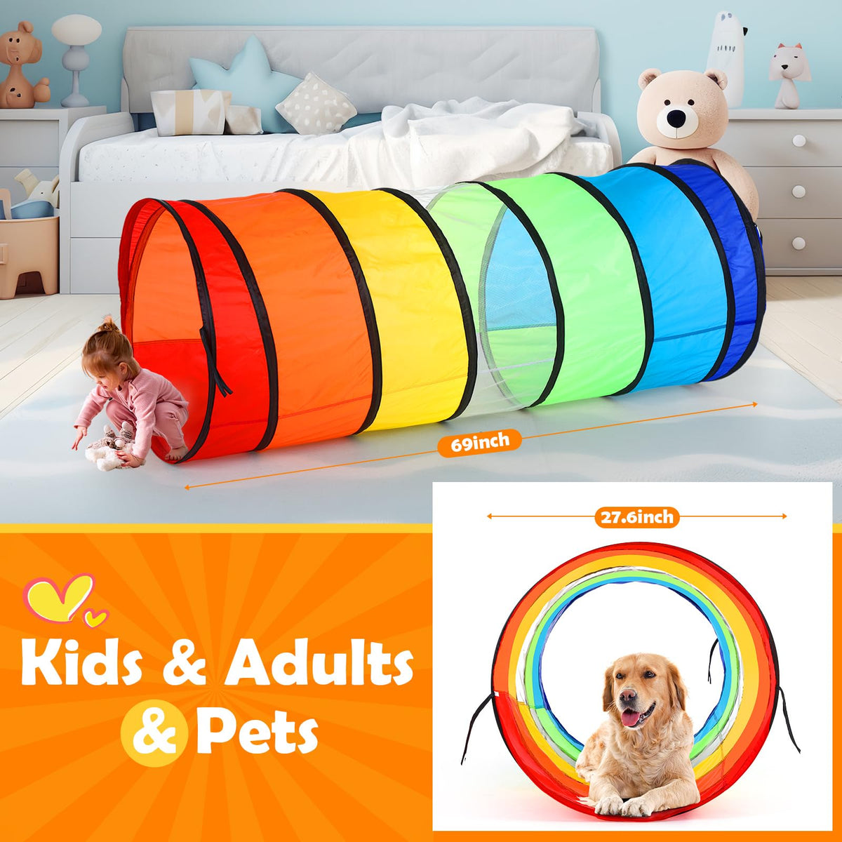 PullCrease colorful mesh sides offer visibility during play