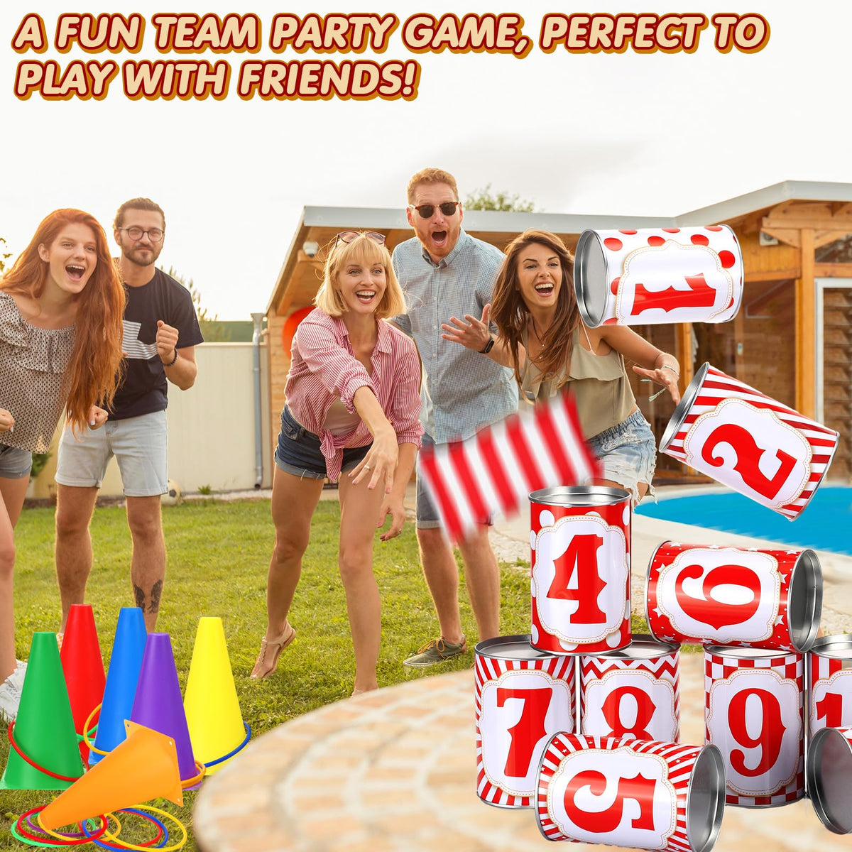 PullCrease colorful rings designed for easy throws and landing on targets.