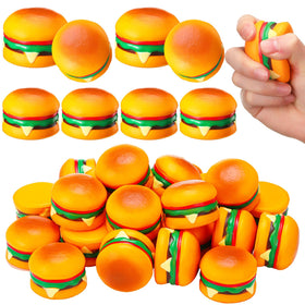 PullCrease hamburger stress ball, front view, enables quick stress relief.