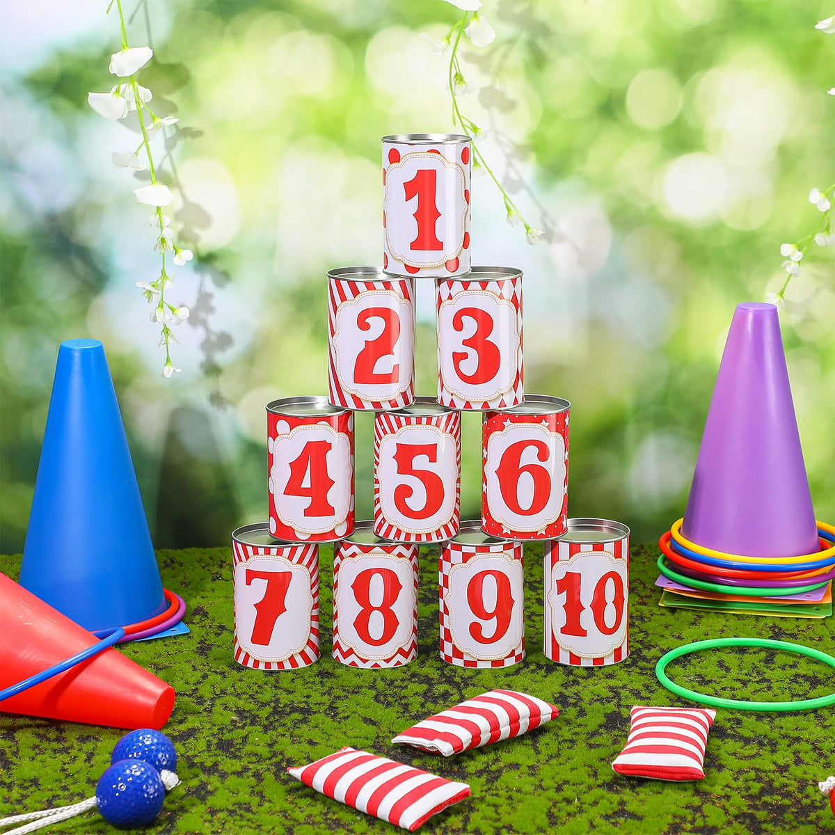 PullCrease 4-in-1 carnival set with net bag for storage.