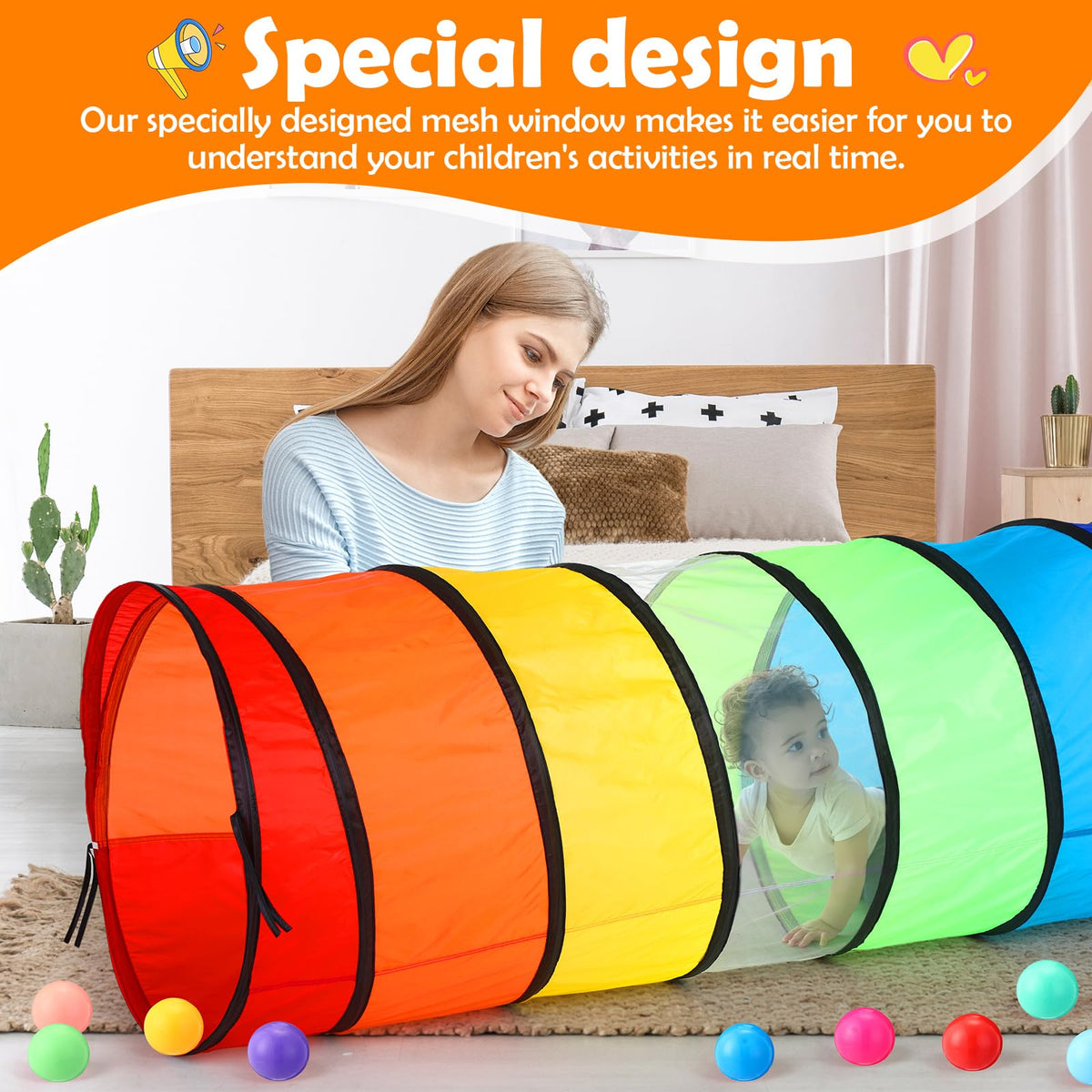 PullCrease toddler and pet-friendly tunnel for interactive games