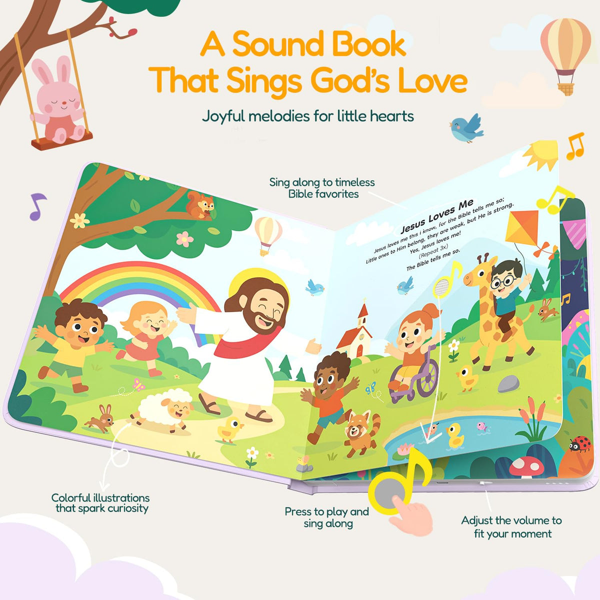 Pumiboo inside-pages Bible story view highlights gentle storytelling and song.