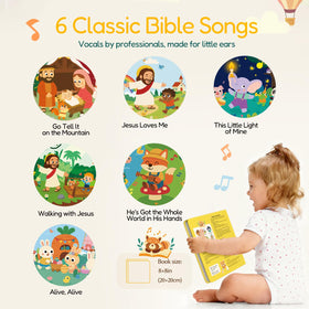 Pumiboo Jesus Loves Me handheld design helps toddlers press and learn.
