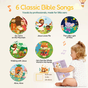 Pumiboo toddler press-button play showing sturdy pages for little hands.