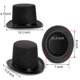 Pumtus black top hat two-pack; side view highlights elegant silhouette for formal wear