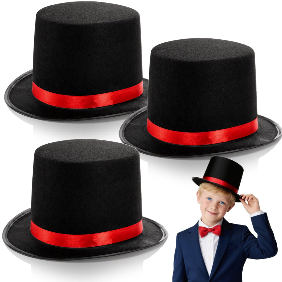 Pumtus black felt top hat for kids with comfortable wear and classic look