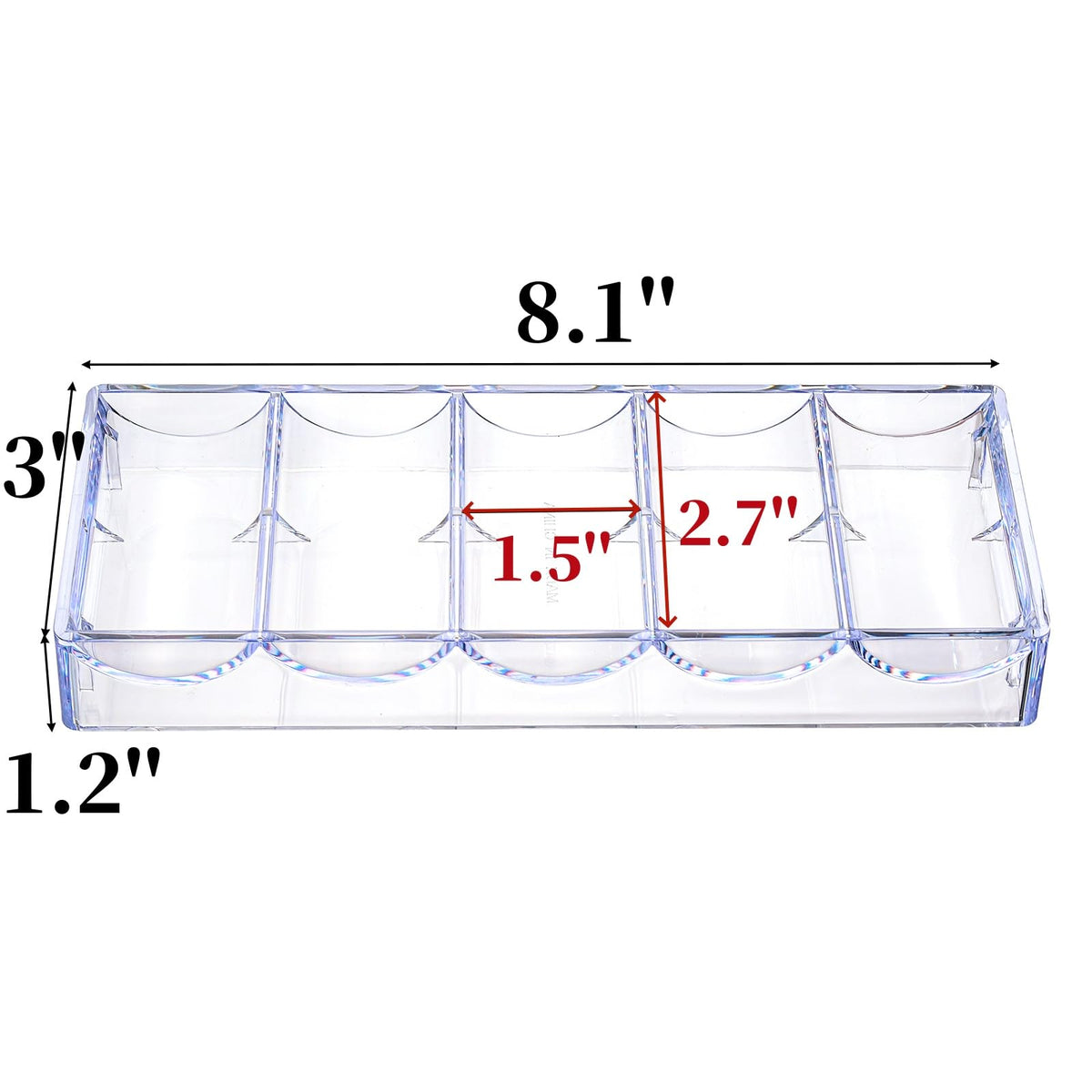 Pumtus clear poker chip tray highlights counts for quick game setup.