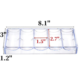 Pumtus clear poker chip tray highlights counts for quick game setup.