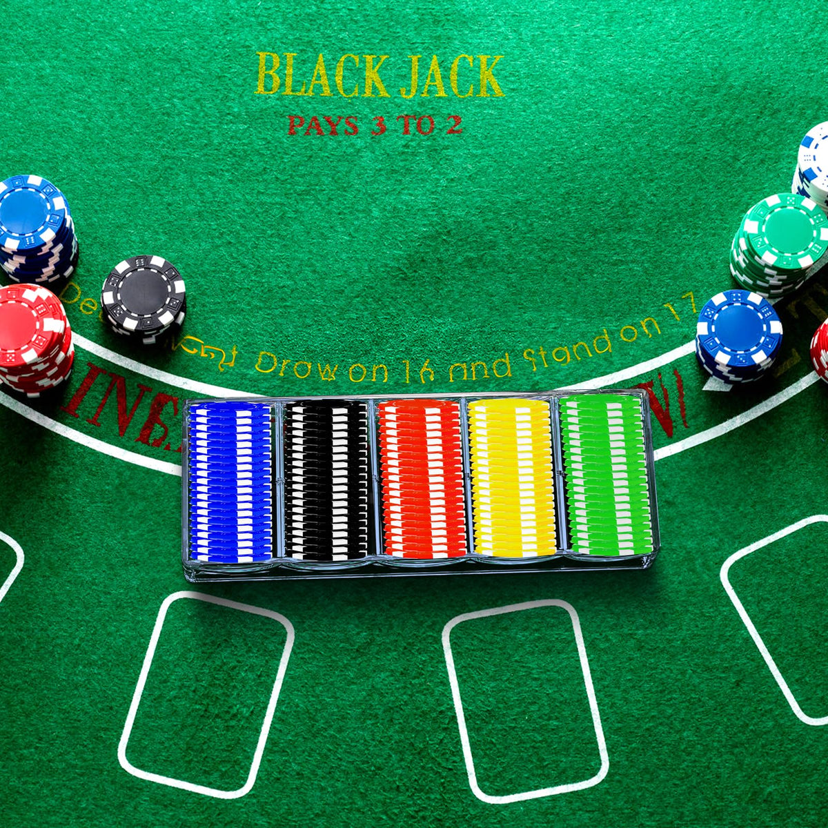 Pumtus standard-size chip holder fits typical casino chips for seamless play.