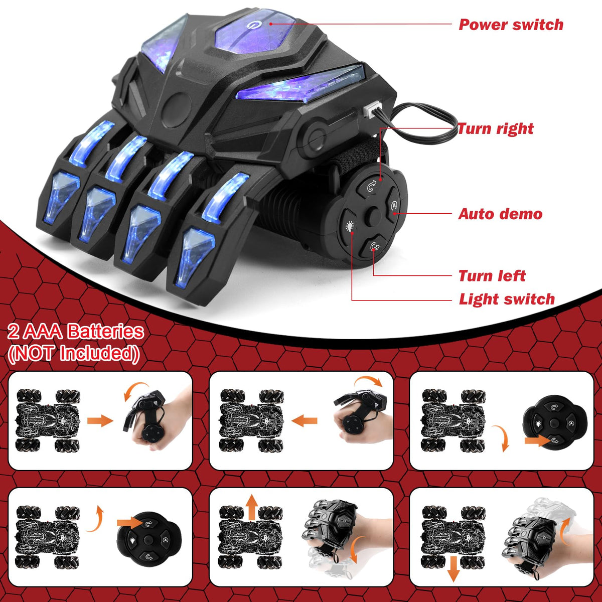 Punieayi 360° rotating stunt car for double-sided driving.