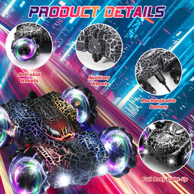 Punieayi gesture-sensing RC car with LED lights for immersive action.