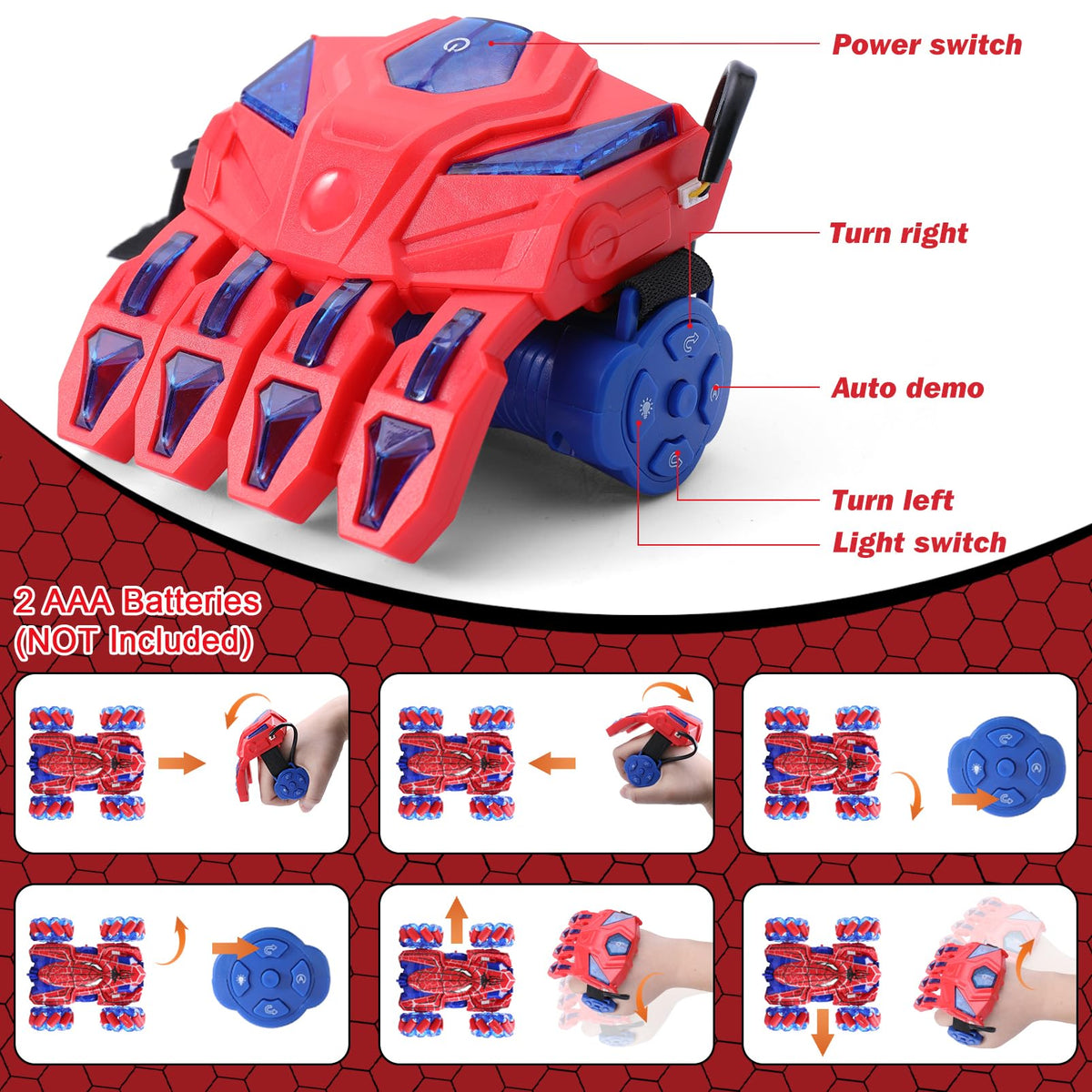 Punieayi Gesture Sensing RC Car uses 2.4GHz link for smooth, interference-free driving