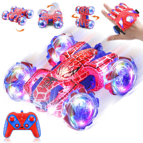 Punieayi Gesture Sensing RC Car front view with bright LEDs for exciting play