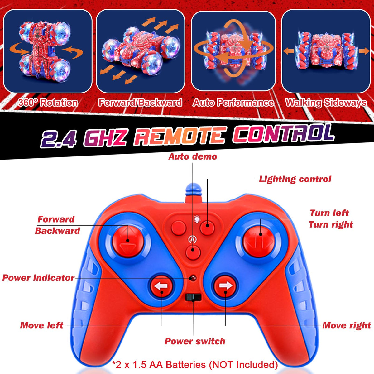 Punieayi Gesture Sensing RC Car rechargeable battery with direct charging